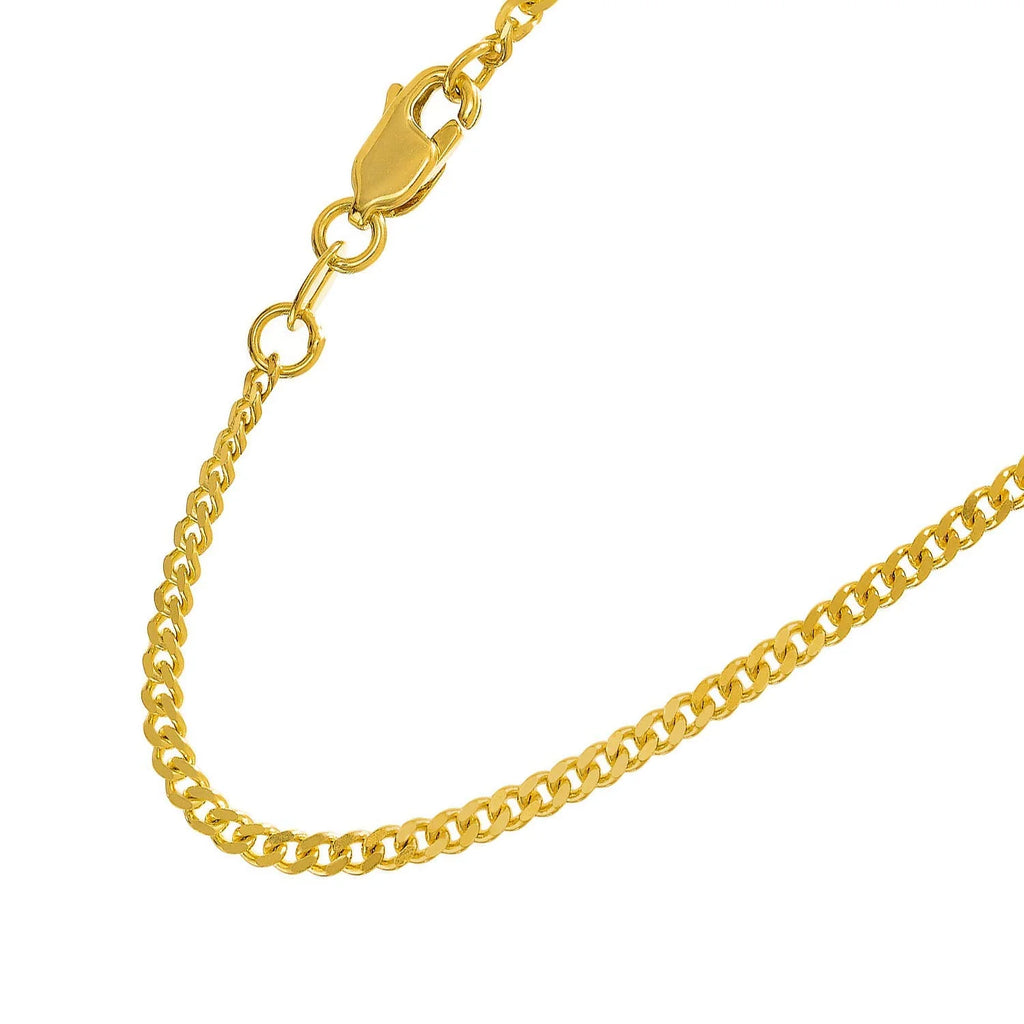 10k Yellow Gold 2 mm Curb Chain Necklace 24 Inches R8846