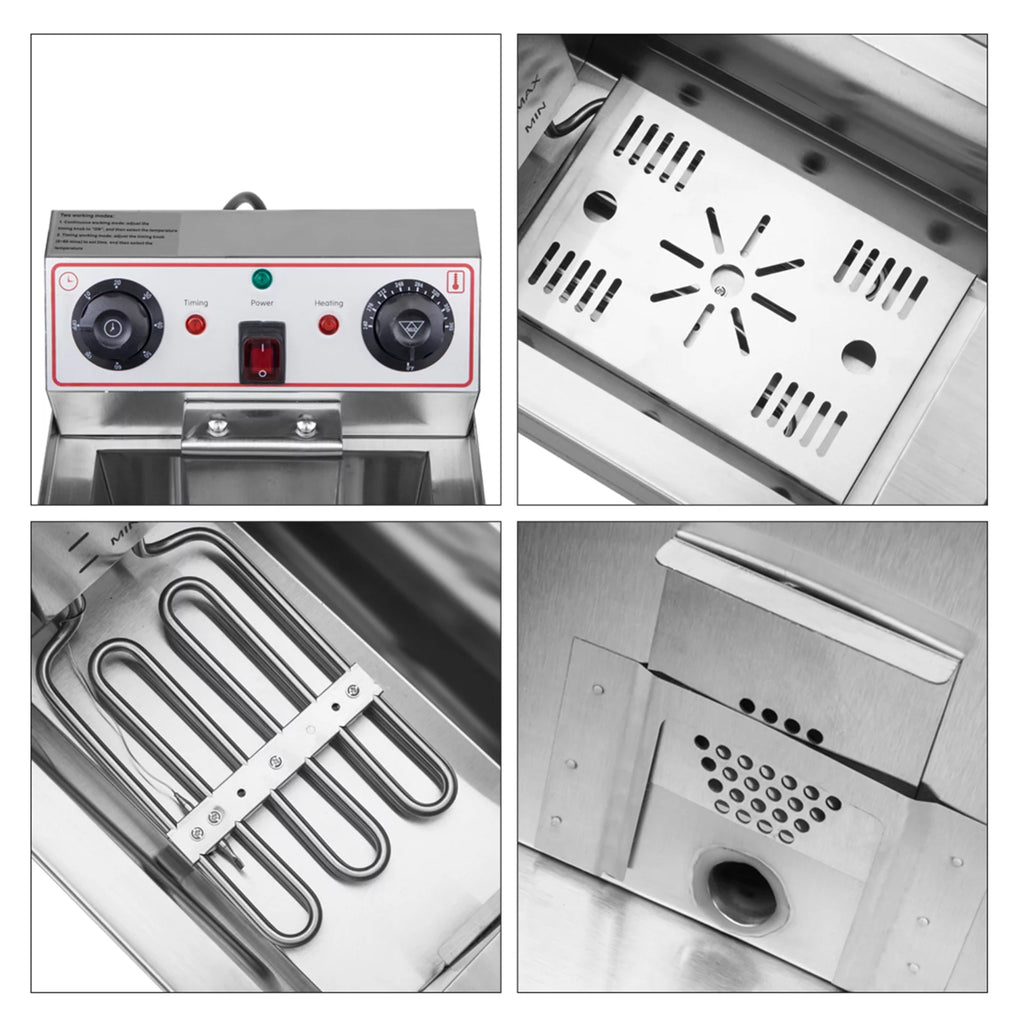 16L Stainless Steel Double Tank Deep Fryer 3400W I459