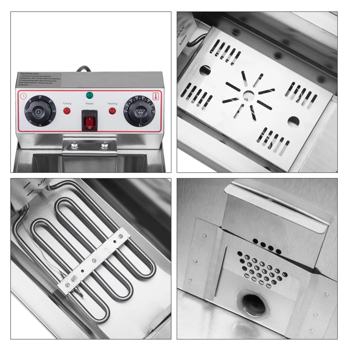 16L Stainless Steel Double Tank Deep Fryer 3400W I459