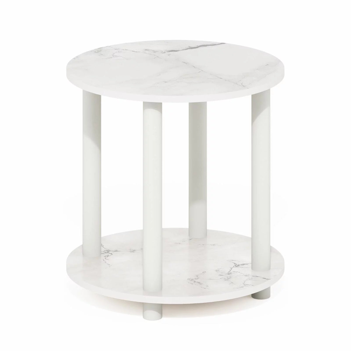 2-Tier Round Wooden End Table A437