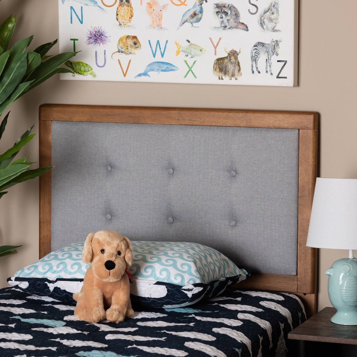 Beige Twin Size Headboard L4597