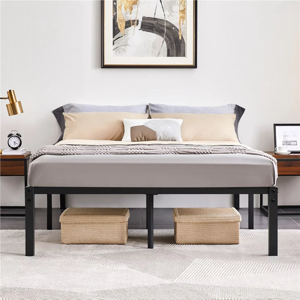 Twin Size Black Metal Platform Bed Frame U60452