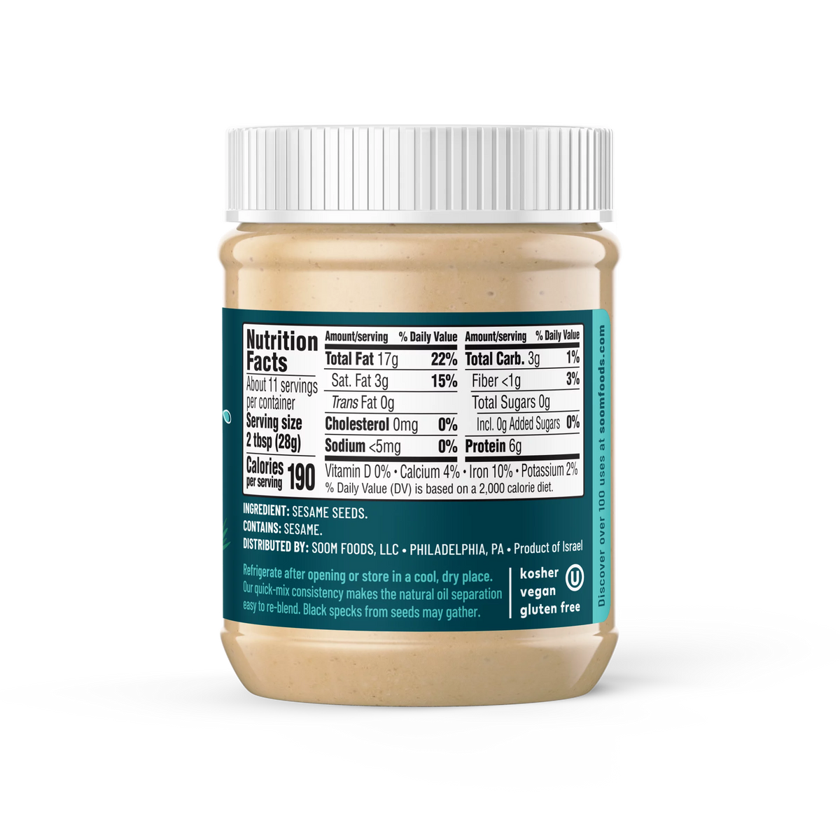Pure Ground Sesame Tahini 11oz 2 Pack U21380