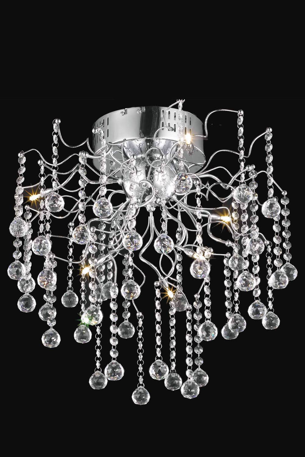 6 Light Chrome Flush Mount F6665