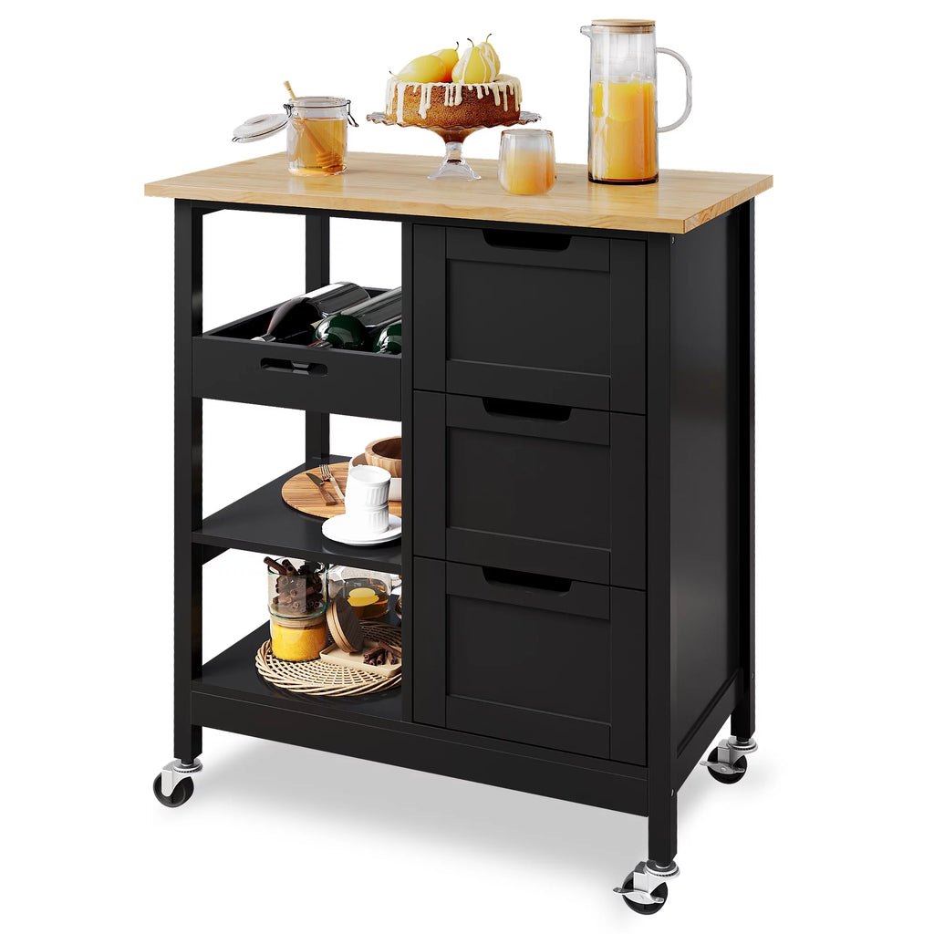 3 Tier Rolling Kitchen Cart with Storage O8475