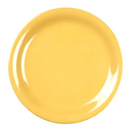 Yellow 6 1/2x22 Narrow Rim Plate, Melamine, Pack of 6 O727077