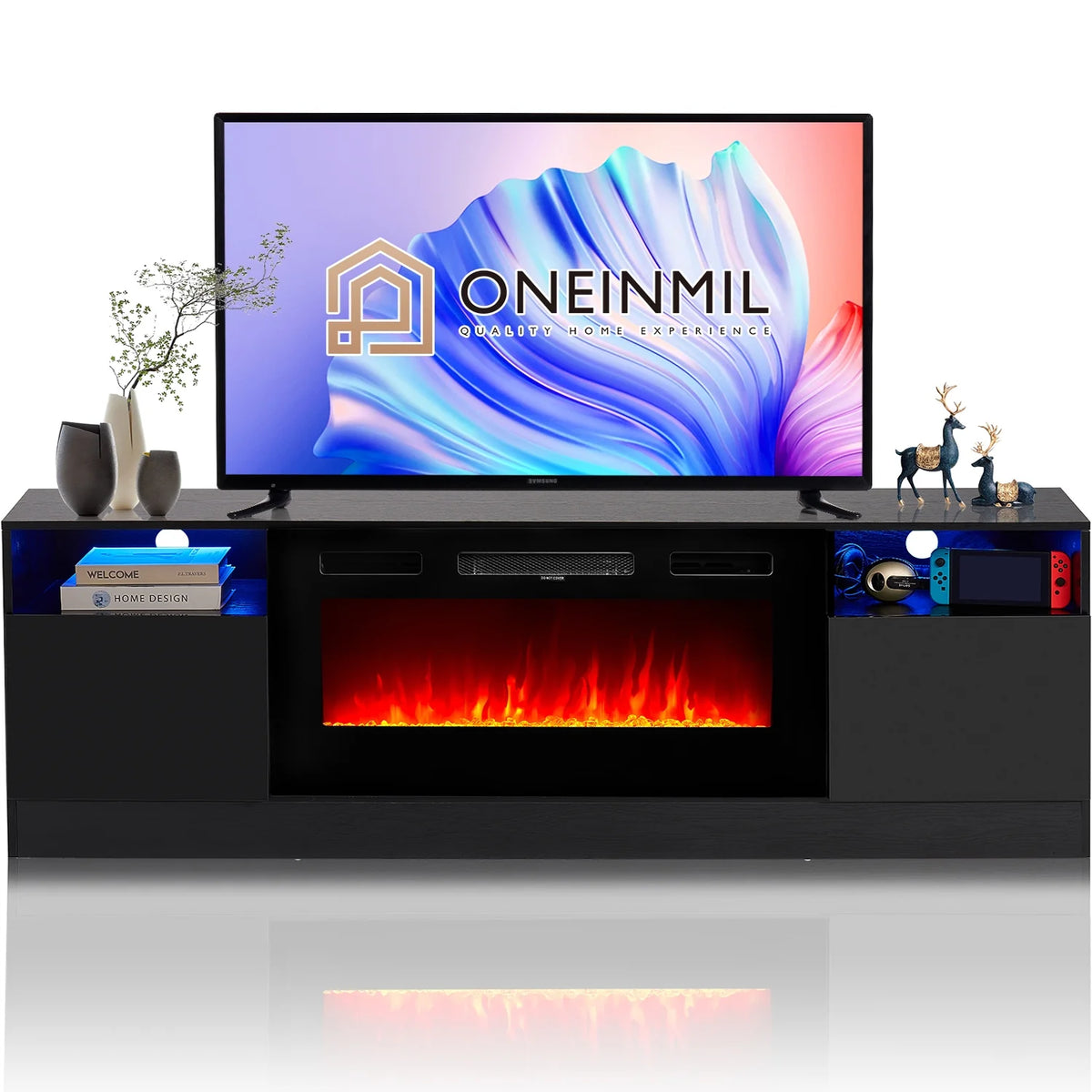 Black Fireplace TV Stand with 36'' Electric Fireplace N698650