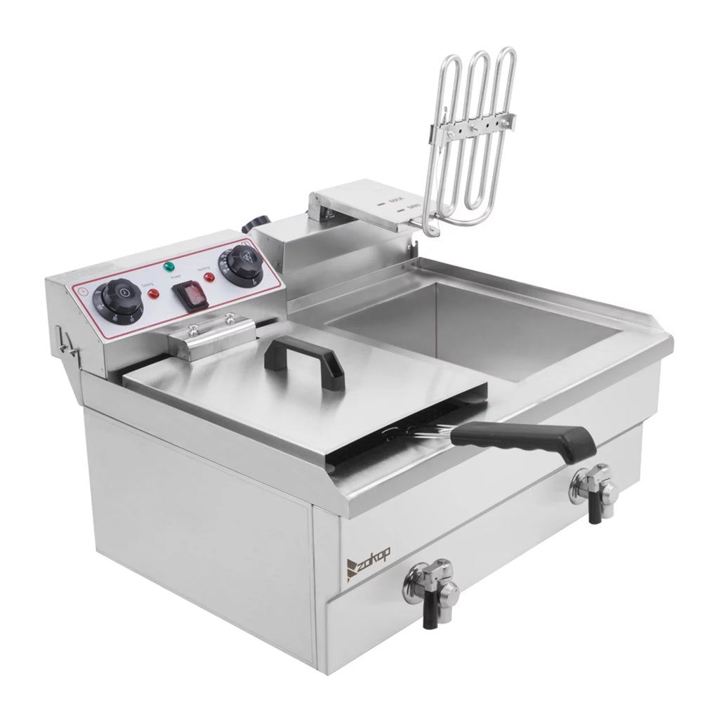 16L Stainless Steel Double Tank Deep Fryer 3400W I459