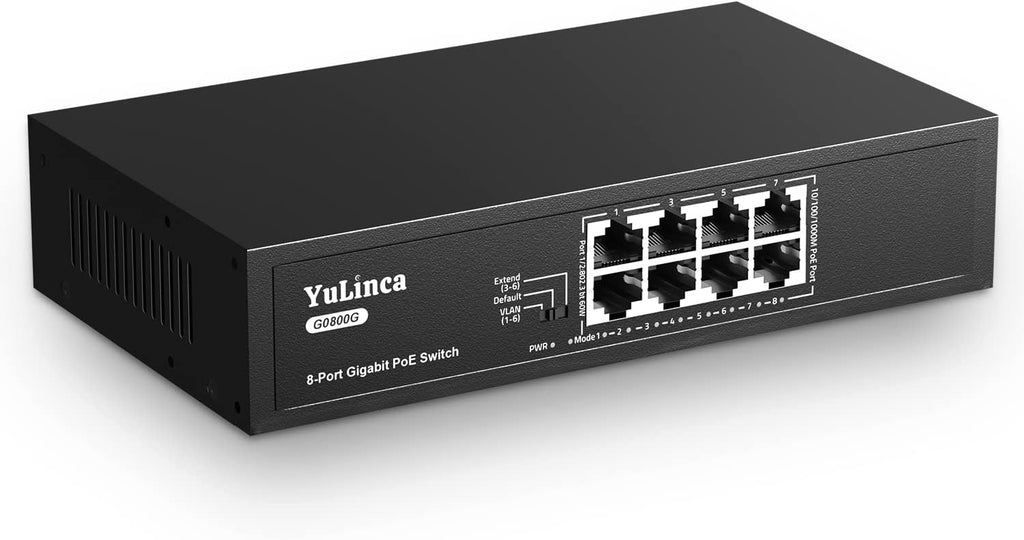 8 Port Gigabit PoE Unmanaged Ethernet Switch Pack of 2 W6627