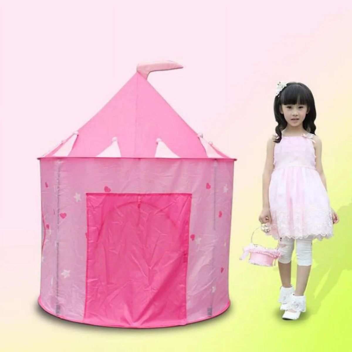 Pink Princess Castle Play Tent House Toy U98838