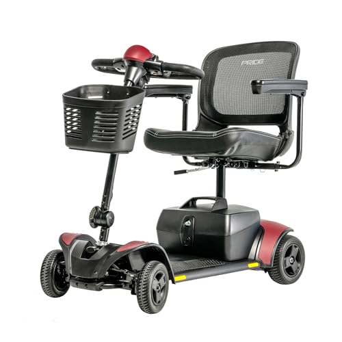 Iceberg Blue 4-Wheel Scooter with 18 Ah Battery, 300 Lbs Weight Capacity, 17"x17" Foldable Seat E2673
