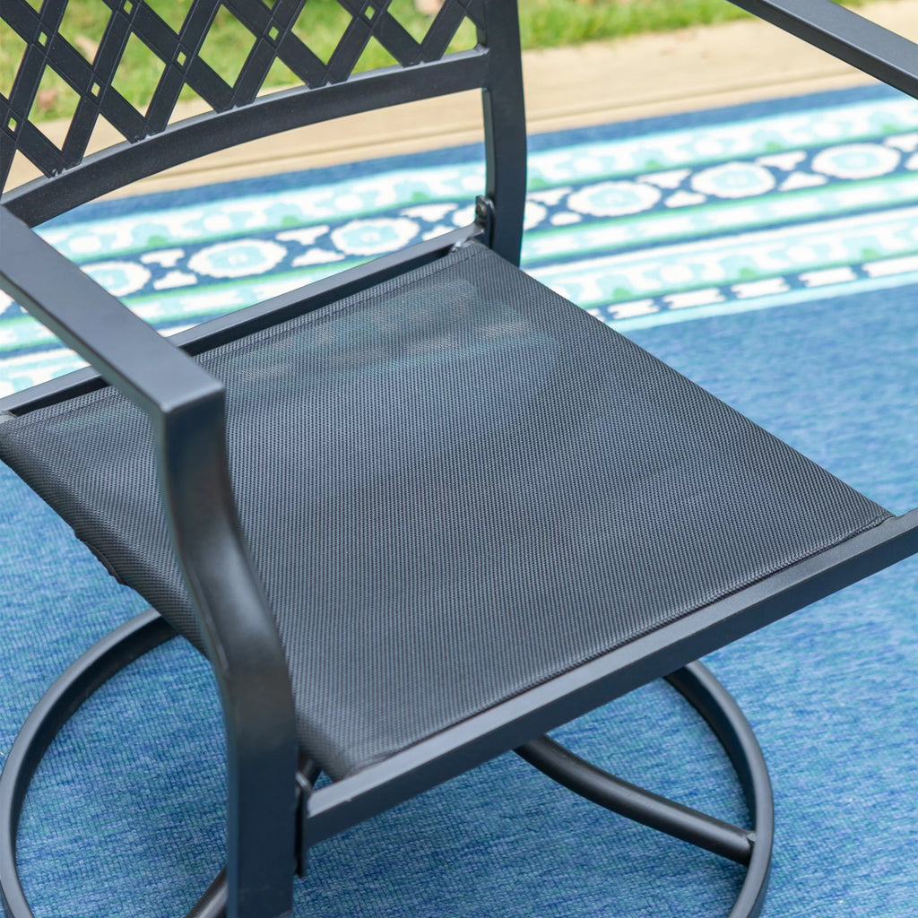 5-Piece Patio Dining Set with 4 Swivel Chairs & Square Table S379607