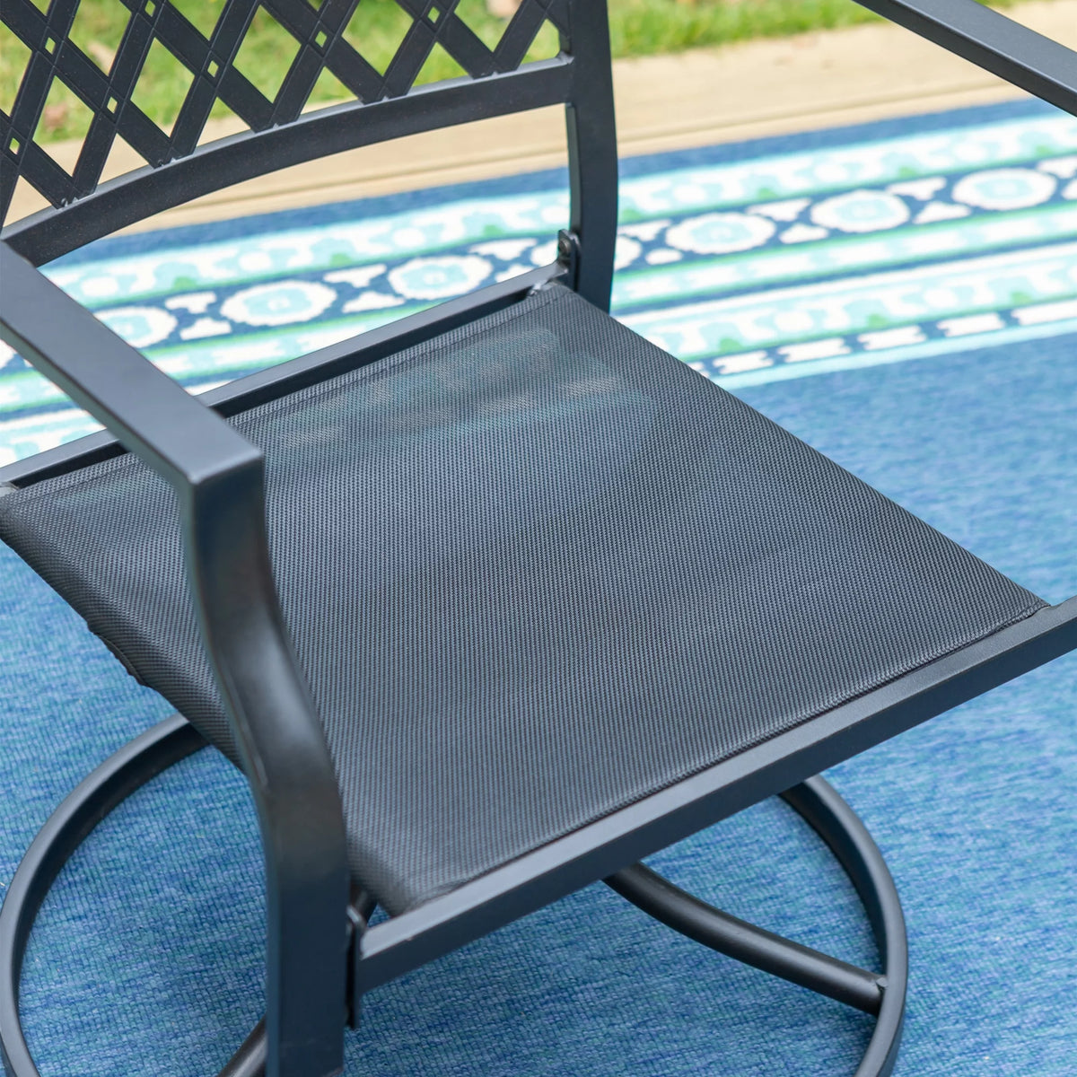 5-Piece Patio Dining Set with 4 Swivel Chairs & Square Table S379607