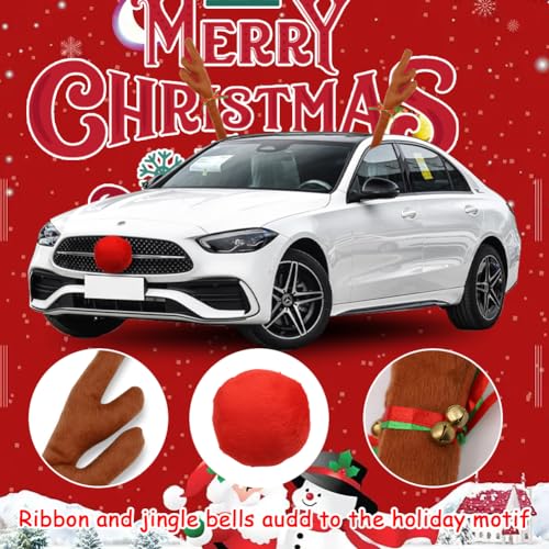 Reindeer Antlers & Nose Christmas Car Decorations M35013