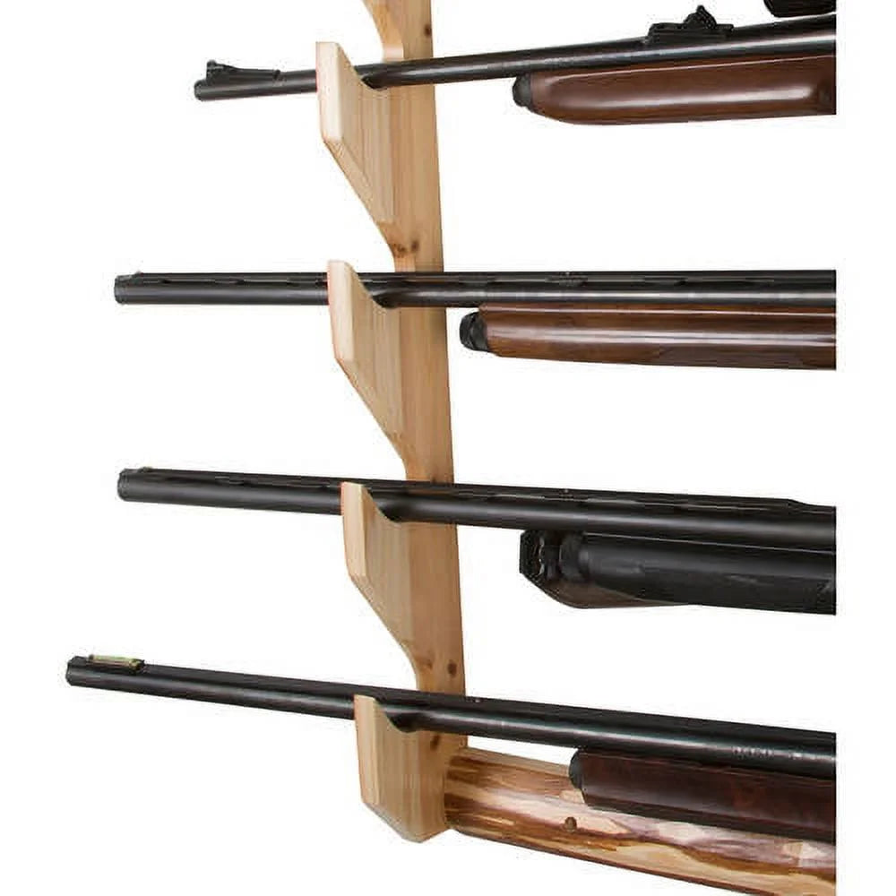 Indoor 5 Rifle or Shotgun Pine Wall Storage Display Rack J74585