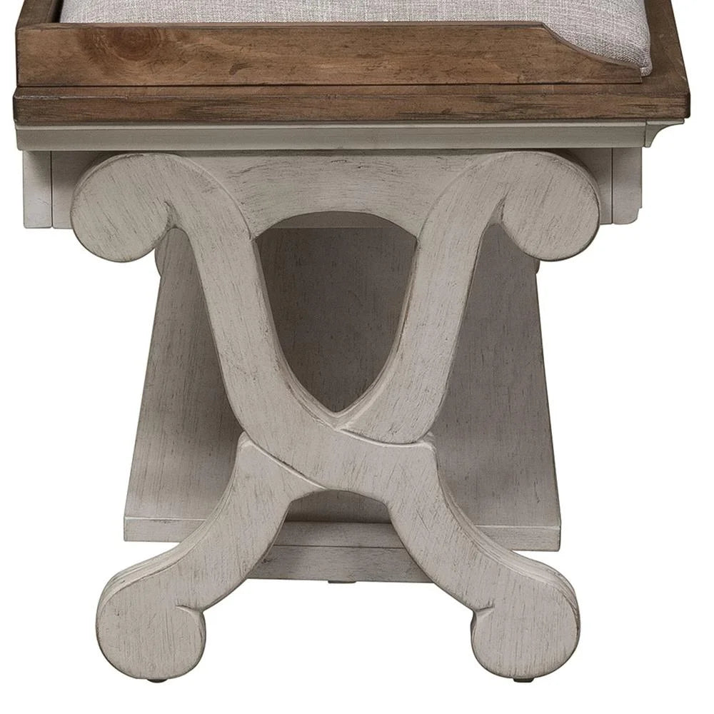 White Bed Bench D31625