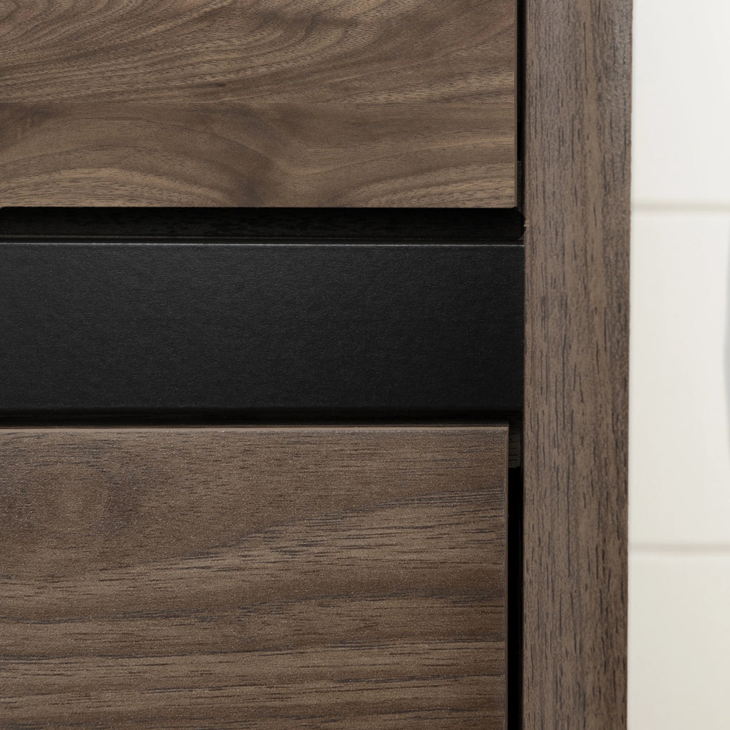 5 Drawer Dresser Natural Walnut and Matte Black H963369