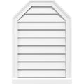 34x22W x 34x22H Octagonal Top Surface Mount PVC Gable Vent with Brickmoul T302