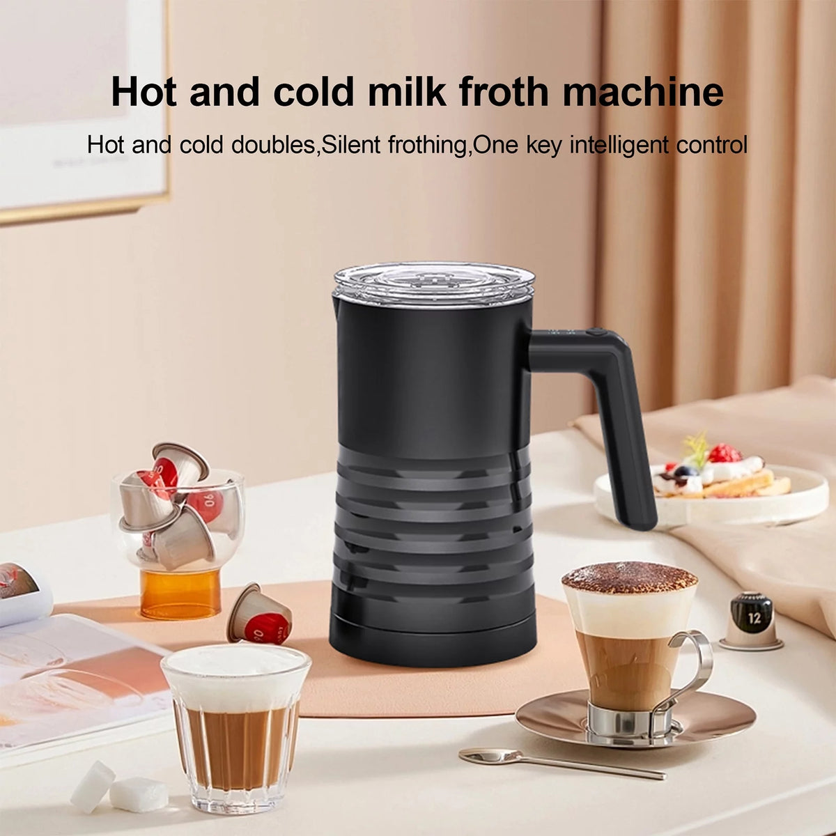 4 in 1 Electric Milk Frother Steamer 580ml Stainless Steel R98779