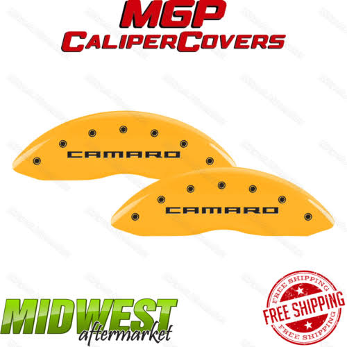 4 Caliper Covers Yellow Finish Black L78409