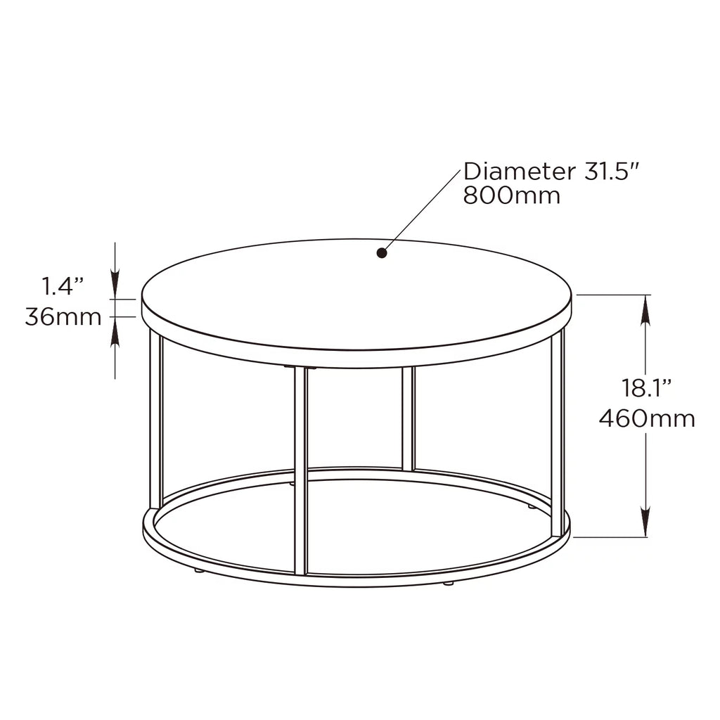 Grey Marble Round Coffee Table Ottoman H88694