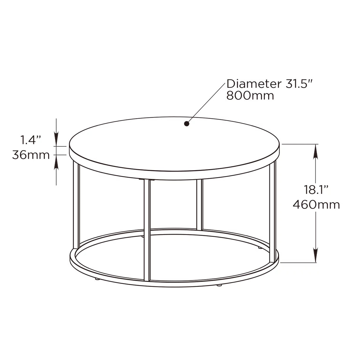 Grey Marble Round Coffee Table Ottoman H88694
