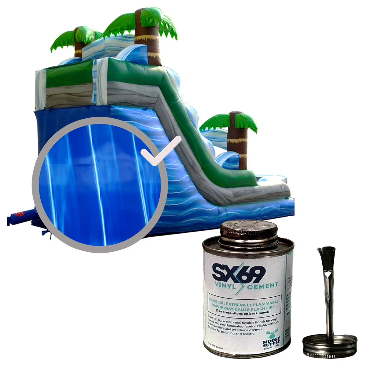 Blue Marble Vinyl Repair Kit with 4oz Glue E65105