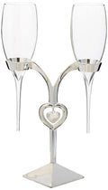 Glass Flutes with Silver Stand L440