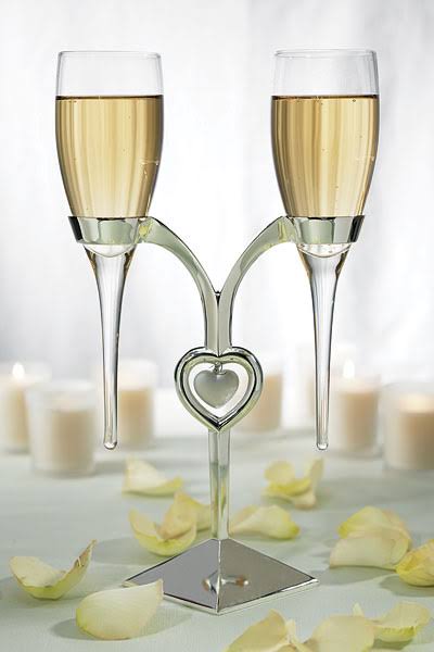 Glass Flutes with Silver Stand L440