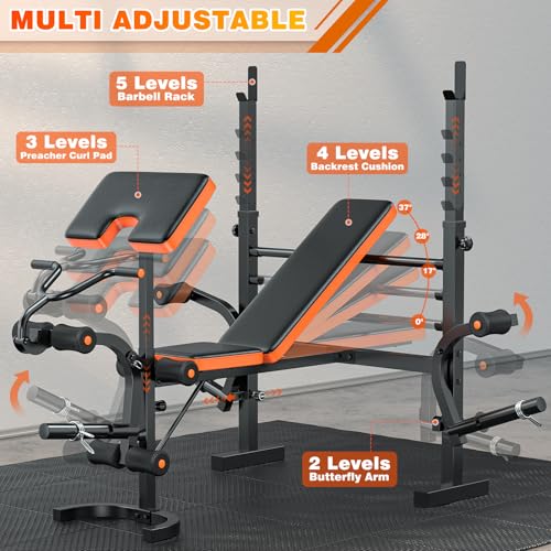 6 in 1 Adjustable Weight Bench with Leg Extension F498159