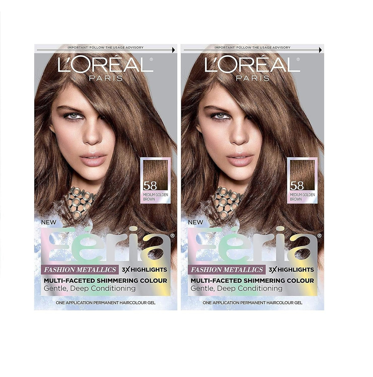 58 Bronze Shimmer Permanent Hair Color, Pack of 2 W68728