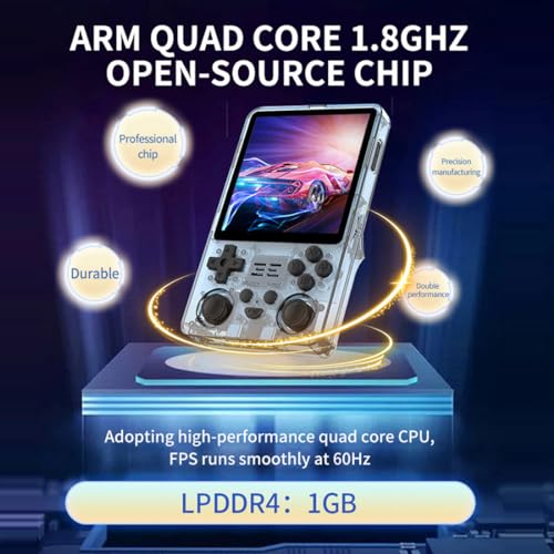 Transparent Black 4 Inch Handheld Retro Game Console D5850