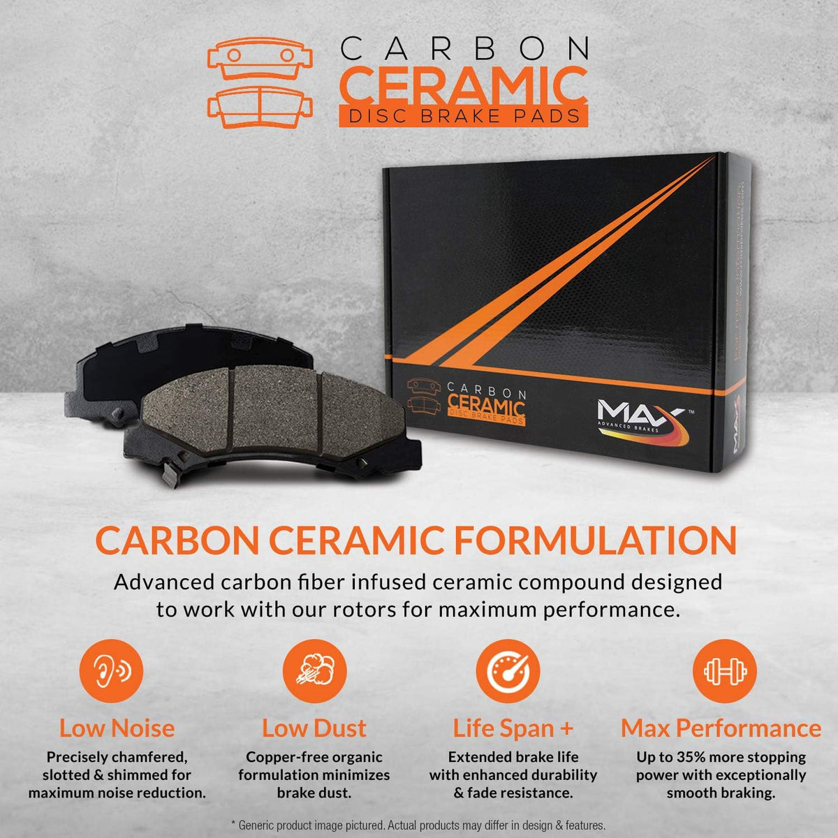 Max Brakes Premium XD Rotors with Carbon Ceramic Pads S440852