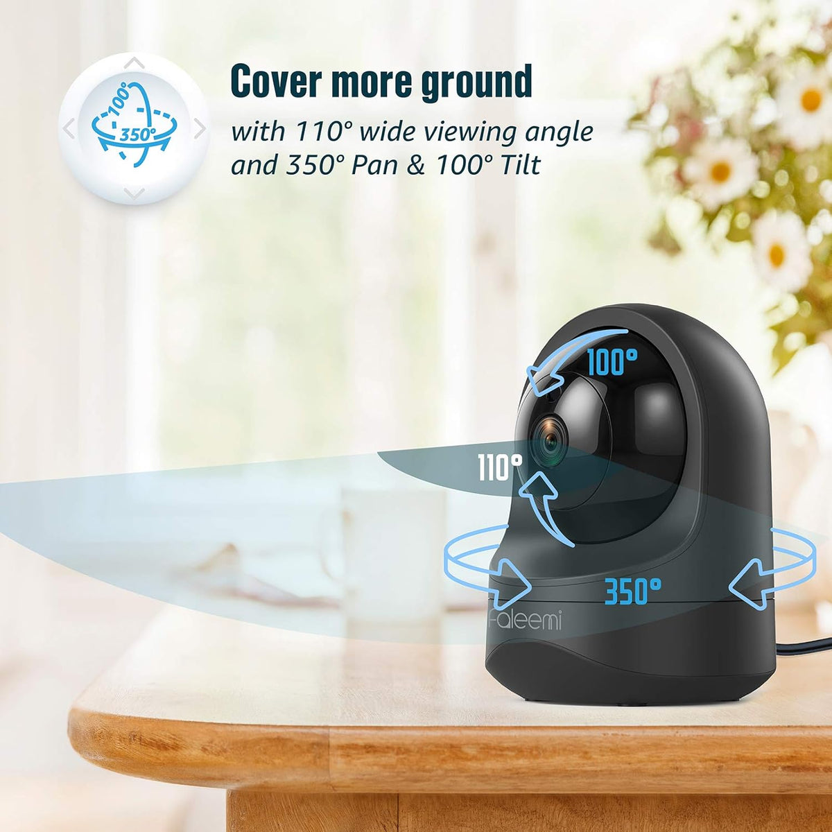 1080P Pan/Tilt/Zoom WiFi Indoor Camera with Night Vision and 2-Way Audio J587708