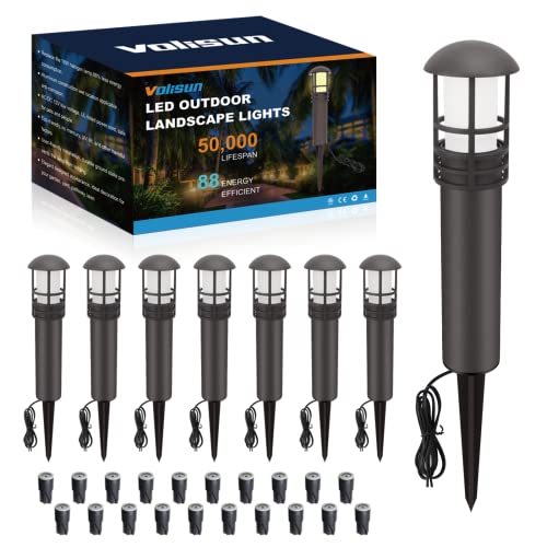 12-Pack 3W 12V Low Voltage Pathway Lights, Aluminum Housing, 5000K Cool White S792