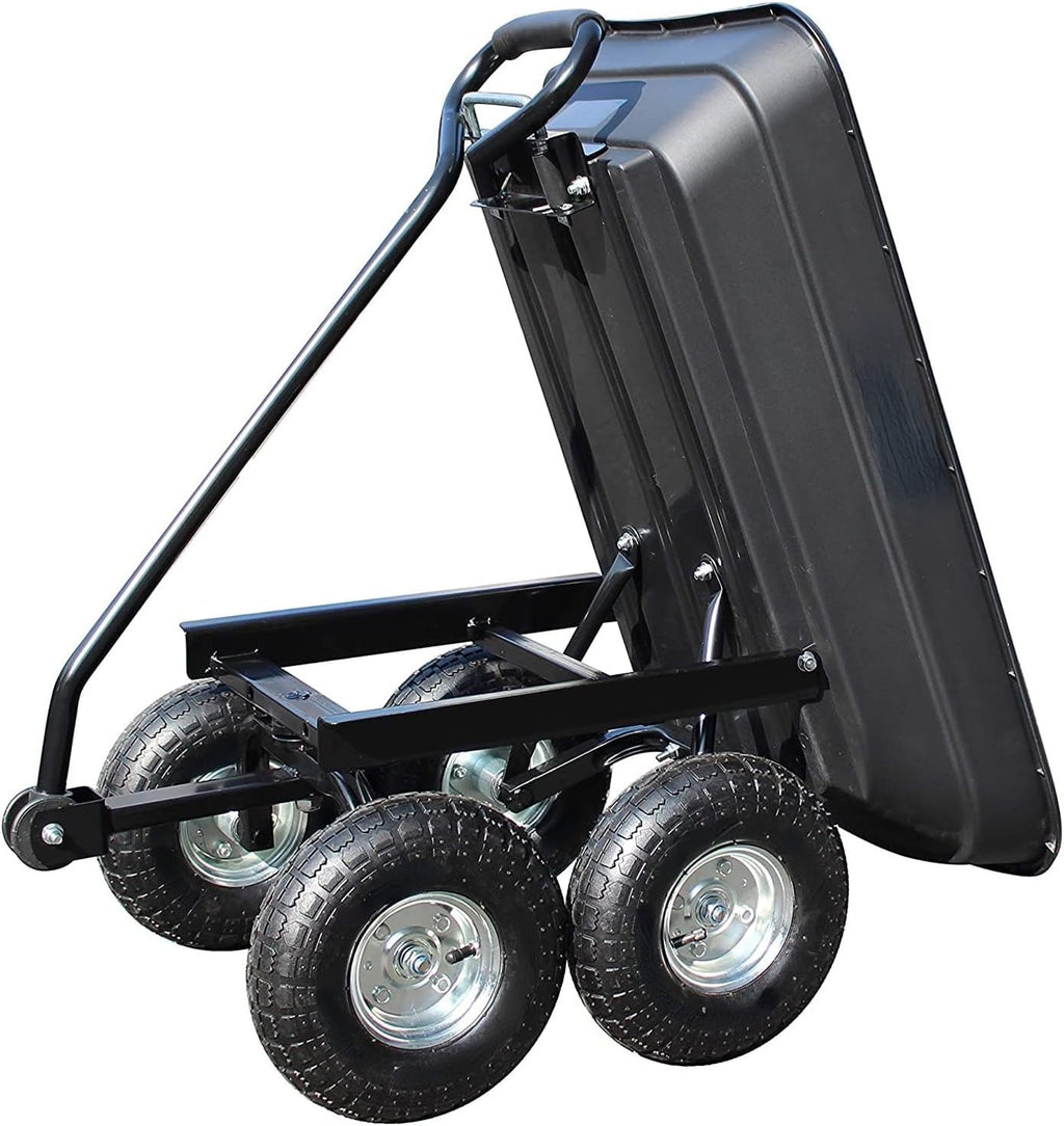 Heavy Duty Garden Dump Cart with Steel Frame and Pneumatic Wheels U3811