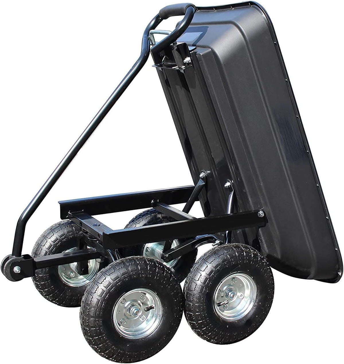 Heavy Duty Garden Dump Cart with Steel Frame and Pneumatic Wheels U3811