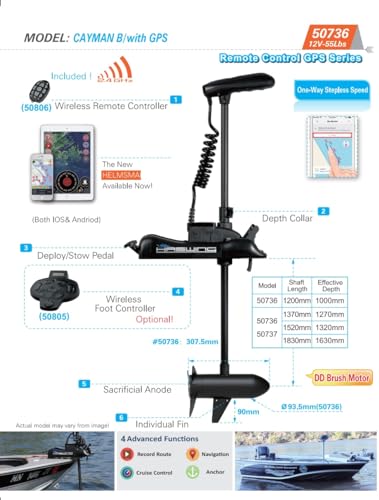 12V 54" 55lbs Electric Trolling Motor with Wireless Remote Control G104