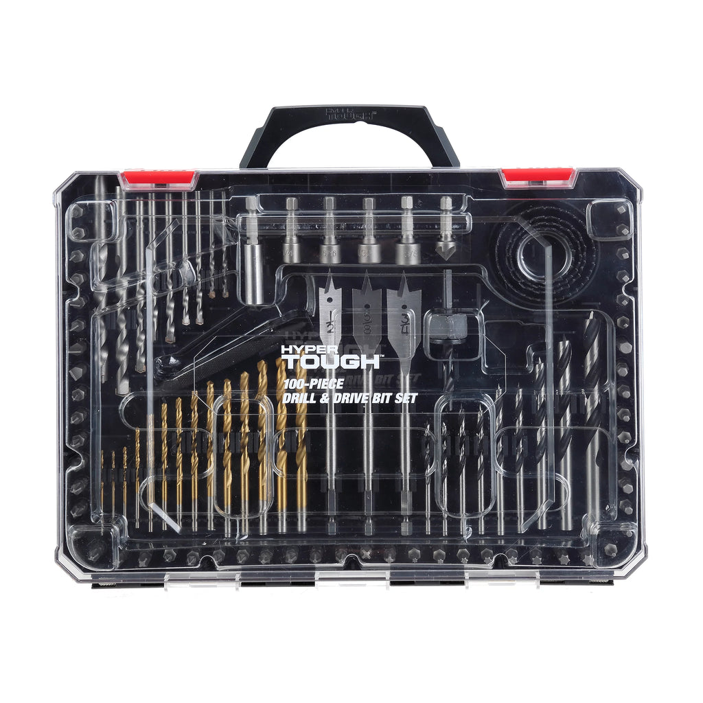100 Piece Steel Drill Bits Screwdriver Bits and Nut Driver Bits Set G44796