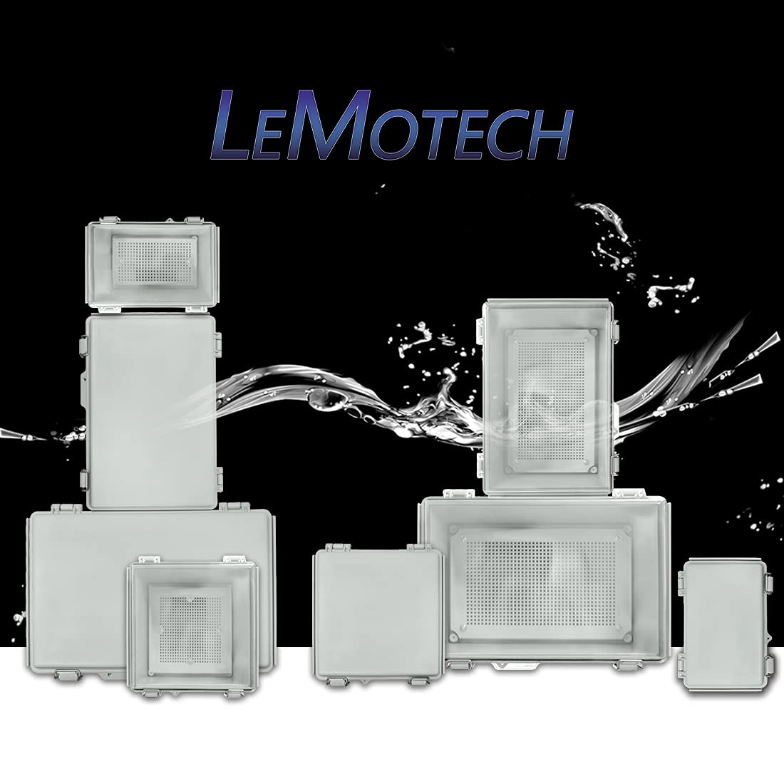 ABS IP67 Waterproof Junction Box with Mounting Plate 11.4x7.5x5.5 inch Pack of 2 L81127