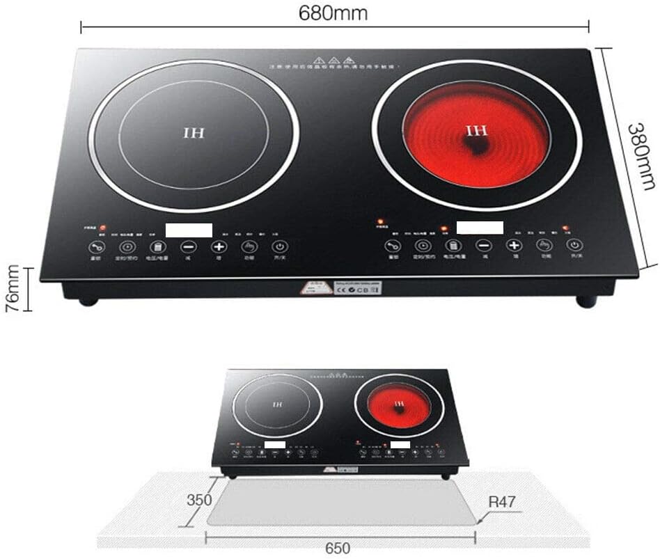 1200W Electric Dual Induction Cooktop Stainless Steel U89180