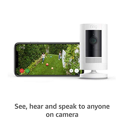 White Weather-Resistant Outdoor Camera with Color Night Vision O28895