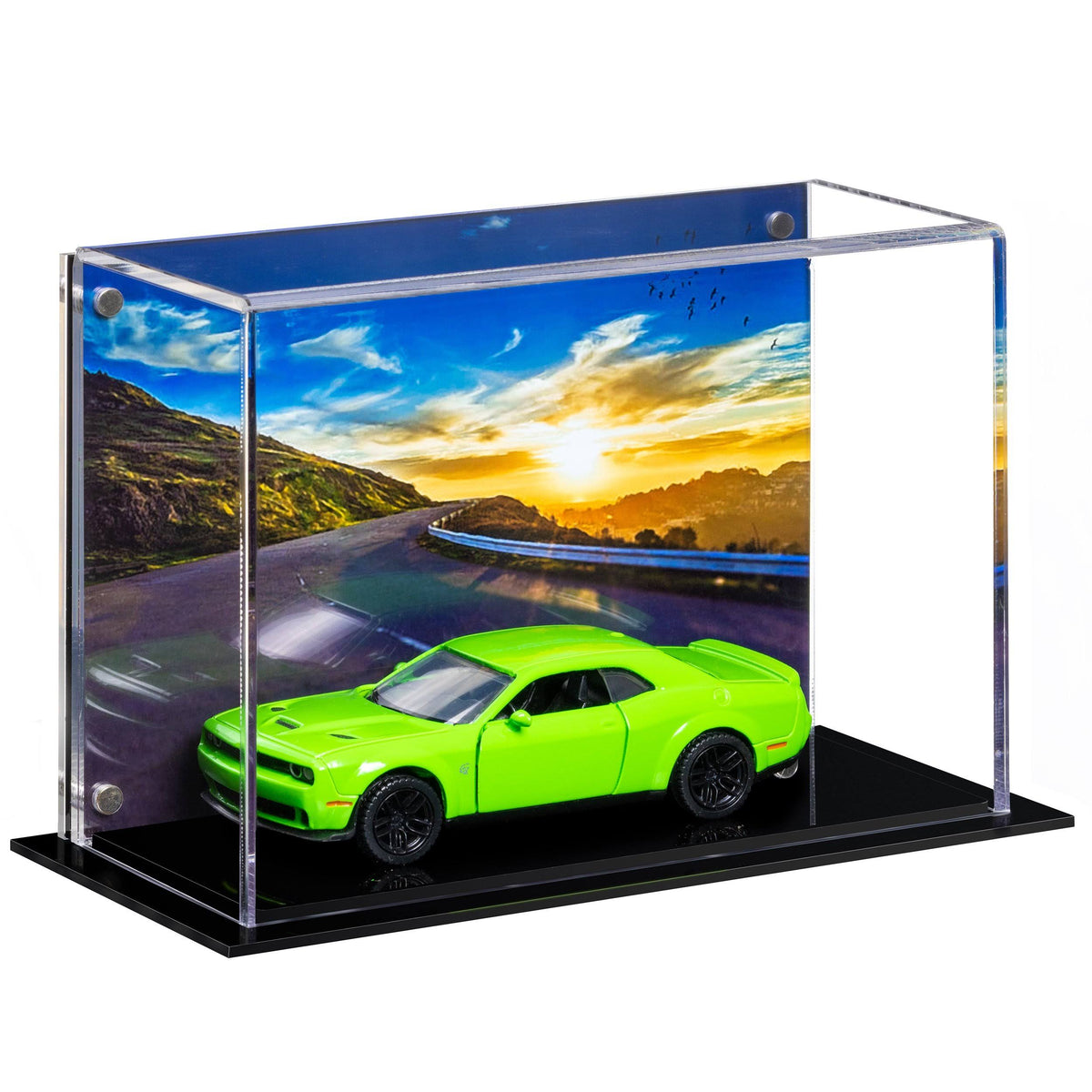 Model Airplane Car Rocket Train Display Case Clear Back Wall Mount X562217