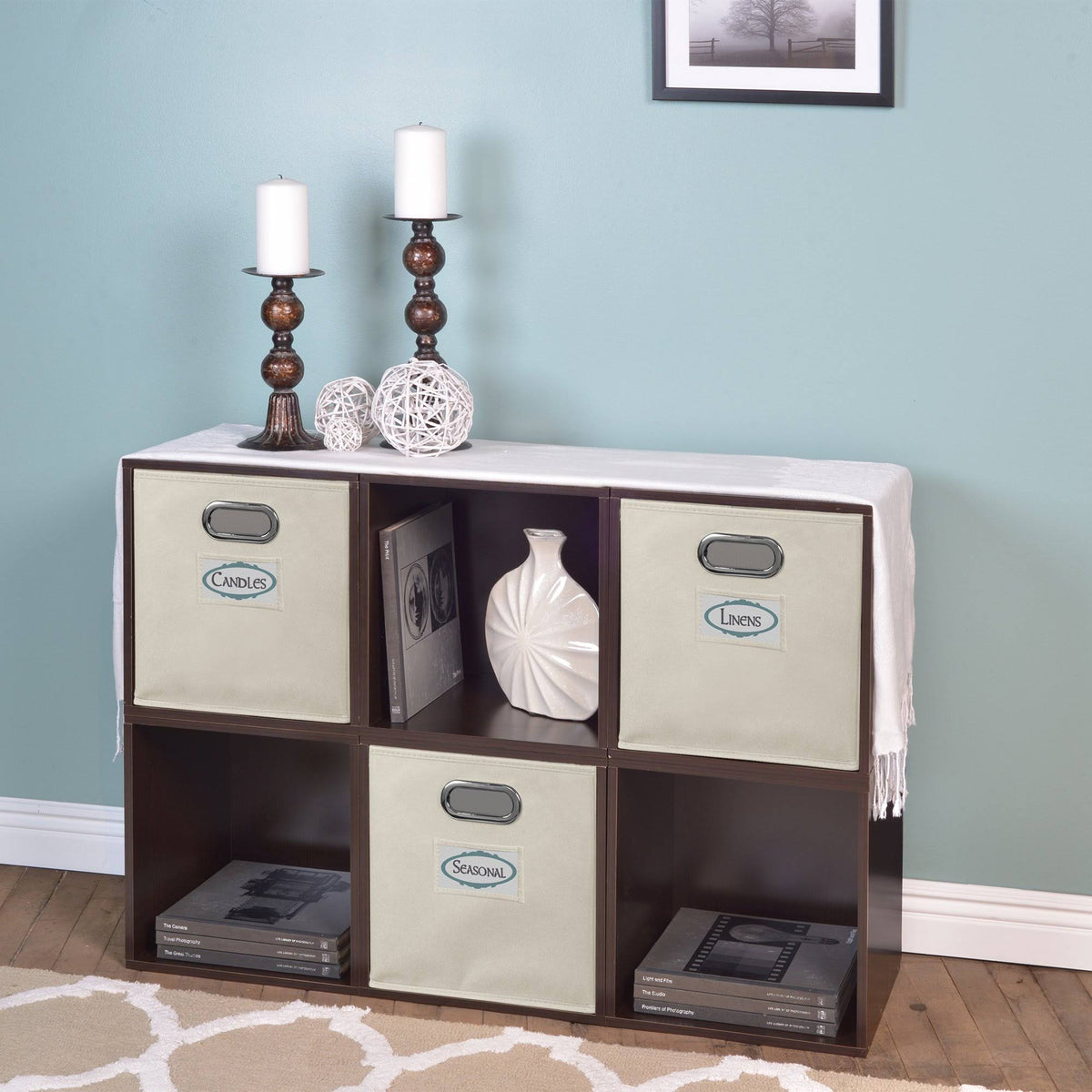 6 Cube Storage Set with 3 Canvas Bins Z96088