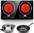 1200W Electric Dual Induction Cooktop Stainless Steel U89180