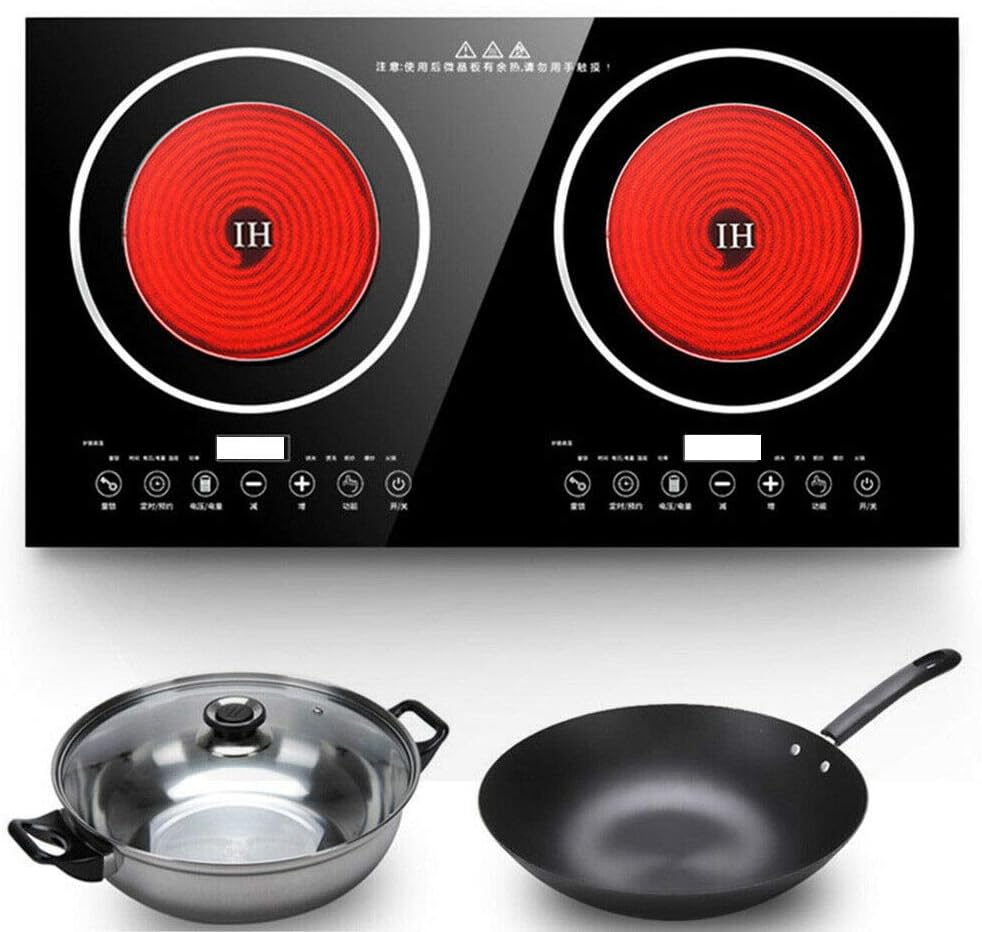 1200W Electric Dual Induction Cooktop Stainless Steel U89180