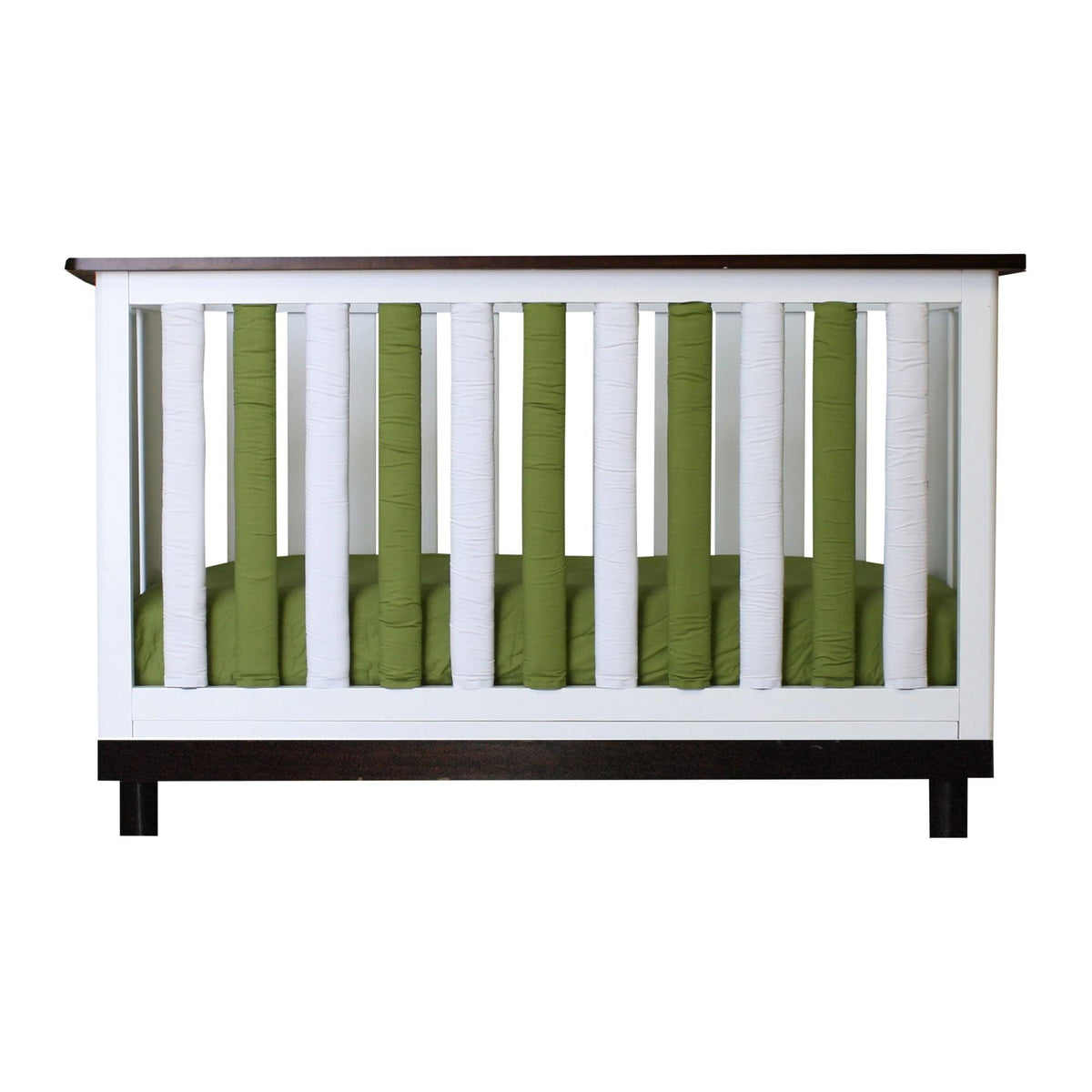 Green/White Vertical Crib Liners B38560