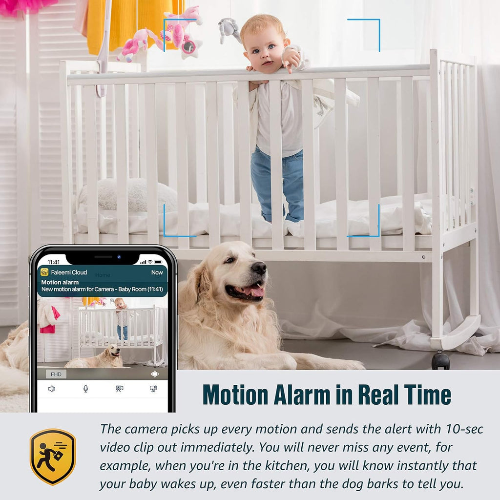 1080P Pan/Tilt/Zoom WiFi Indoor Camera with Night Vision and 2-Way Audio J587708