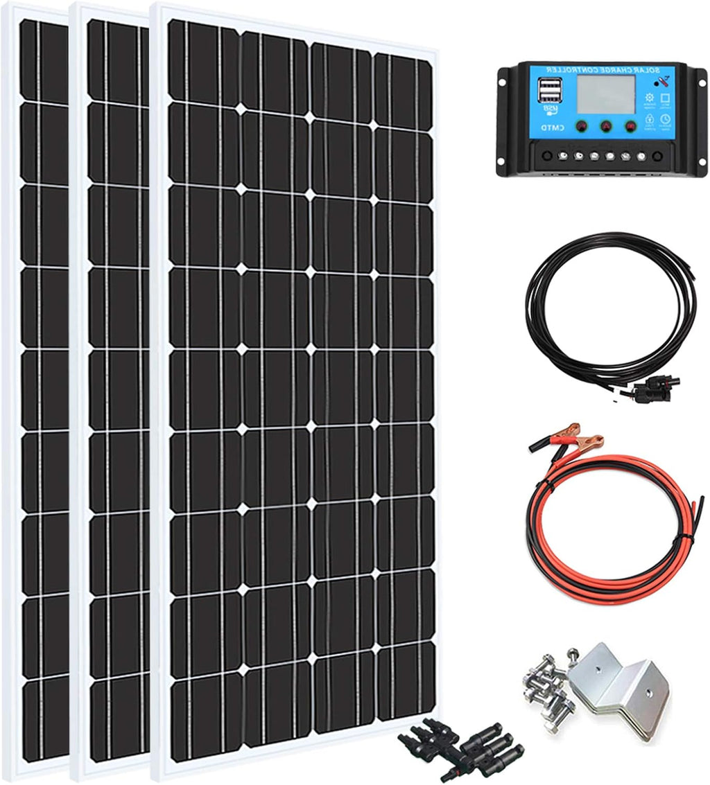 200 Watt 12Volt Moncrystalline Solar Panel Kit with 20A Charge Controller and Mounting Brackets C193