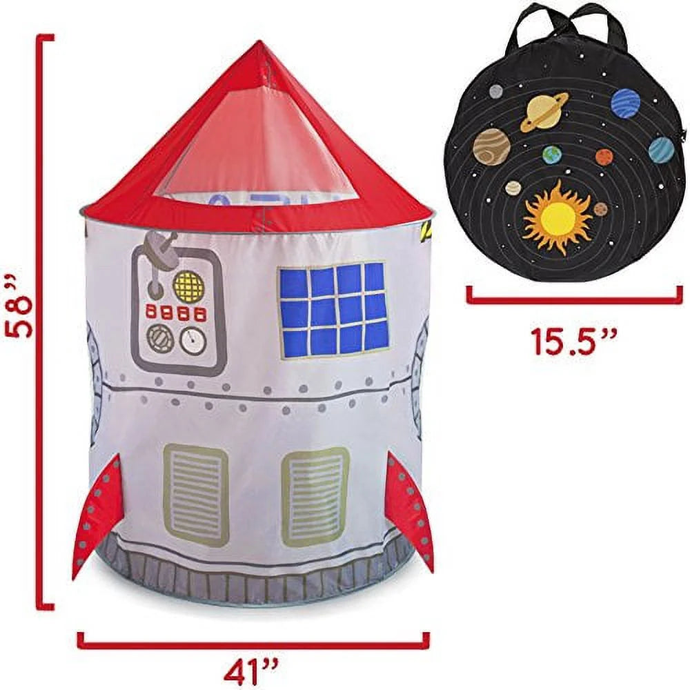 Space Adventure Rocket Play Tent with 100 Soft Ball Pit Balls D116